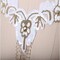 1 Piece Gold Sequin V Shaped Applique with Beaded Fringe and Rhinestone Embellishment